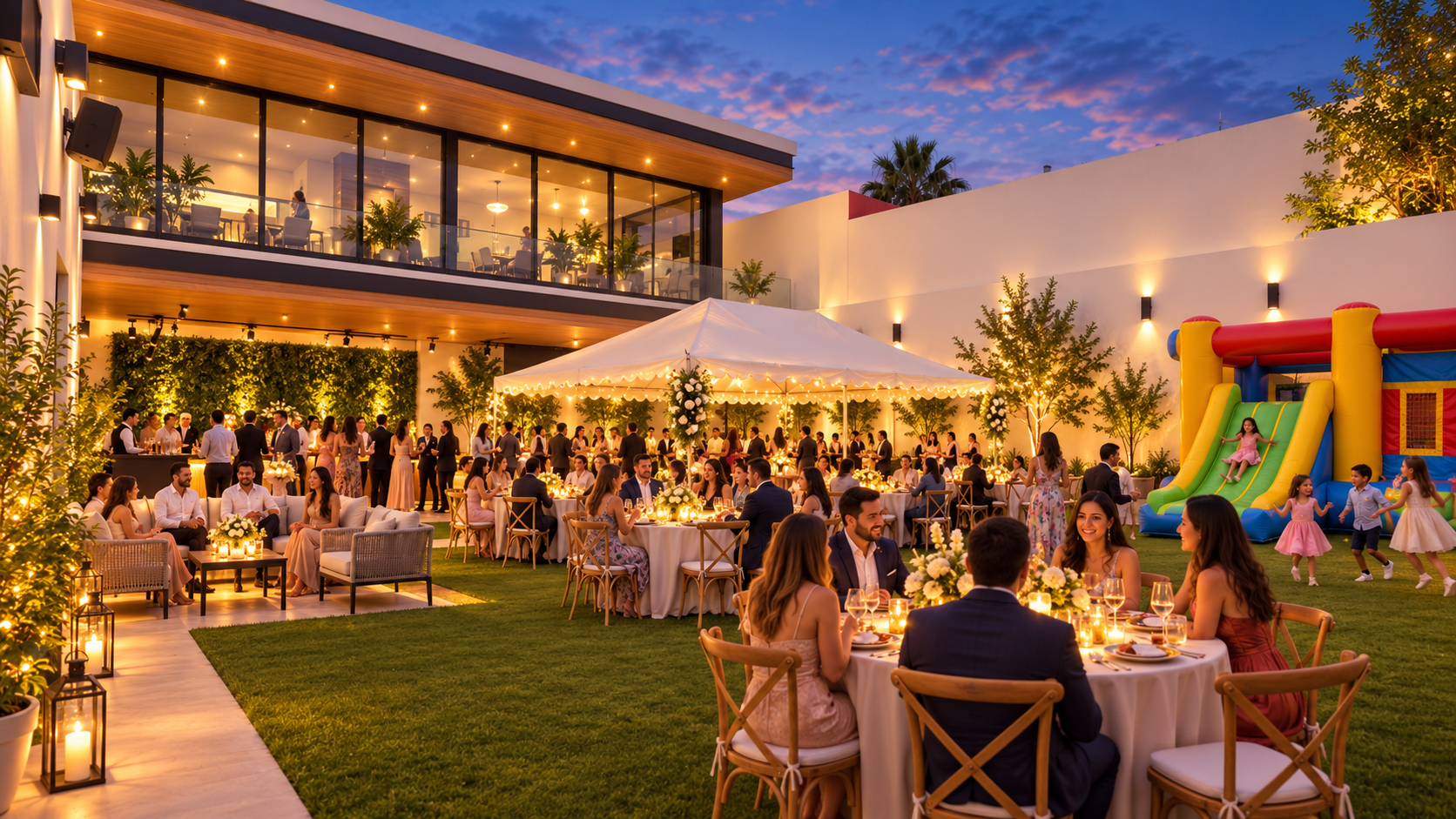 Celebración al atardecer en D’ Carlo Terraza